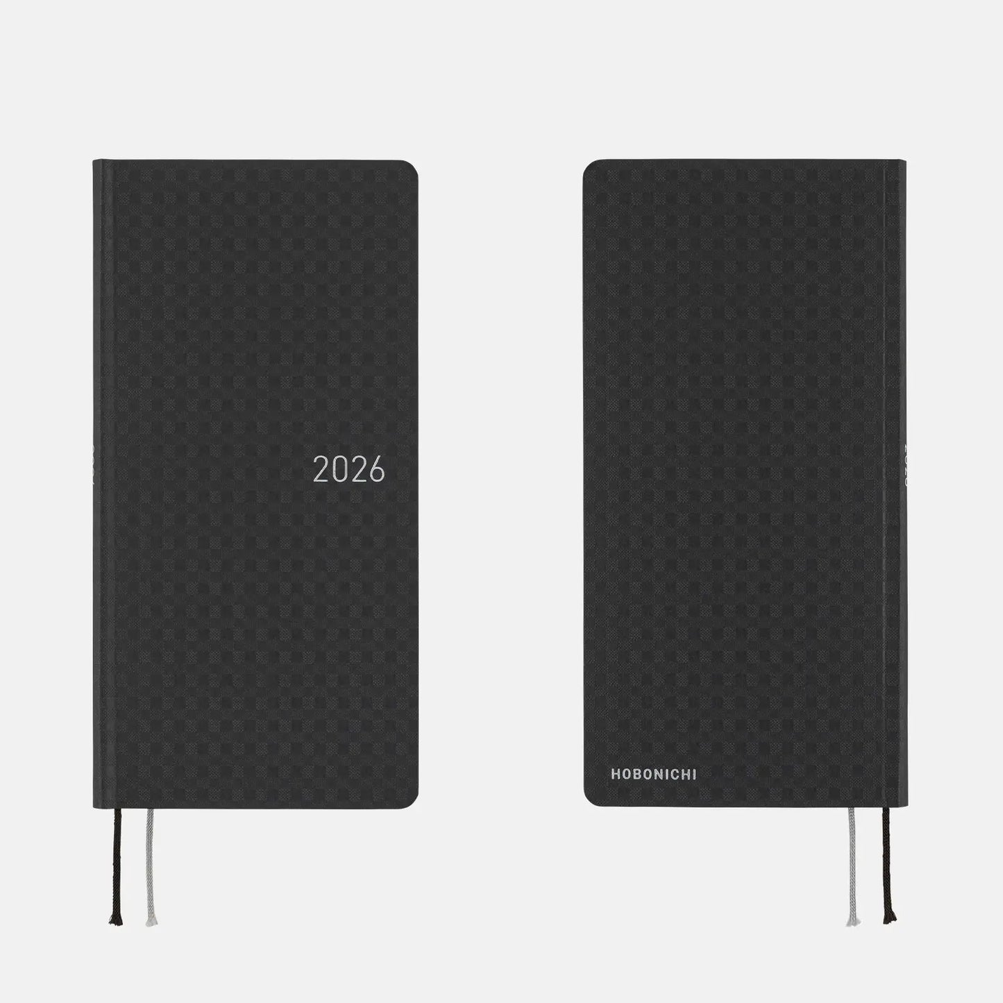 PRE-ORDER Hobonichi Techo 2026 Paper Series: Black Gingham Weeks Hardcover Book / Weekly Horizontal / Jan start / Mon start - English Edition