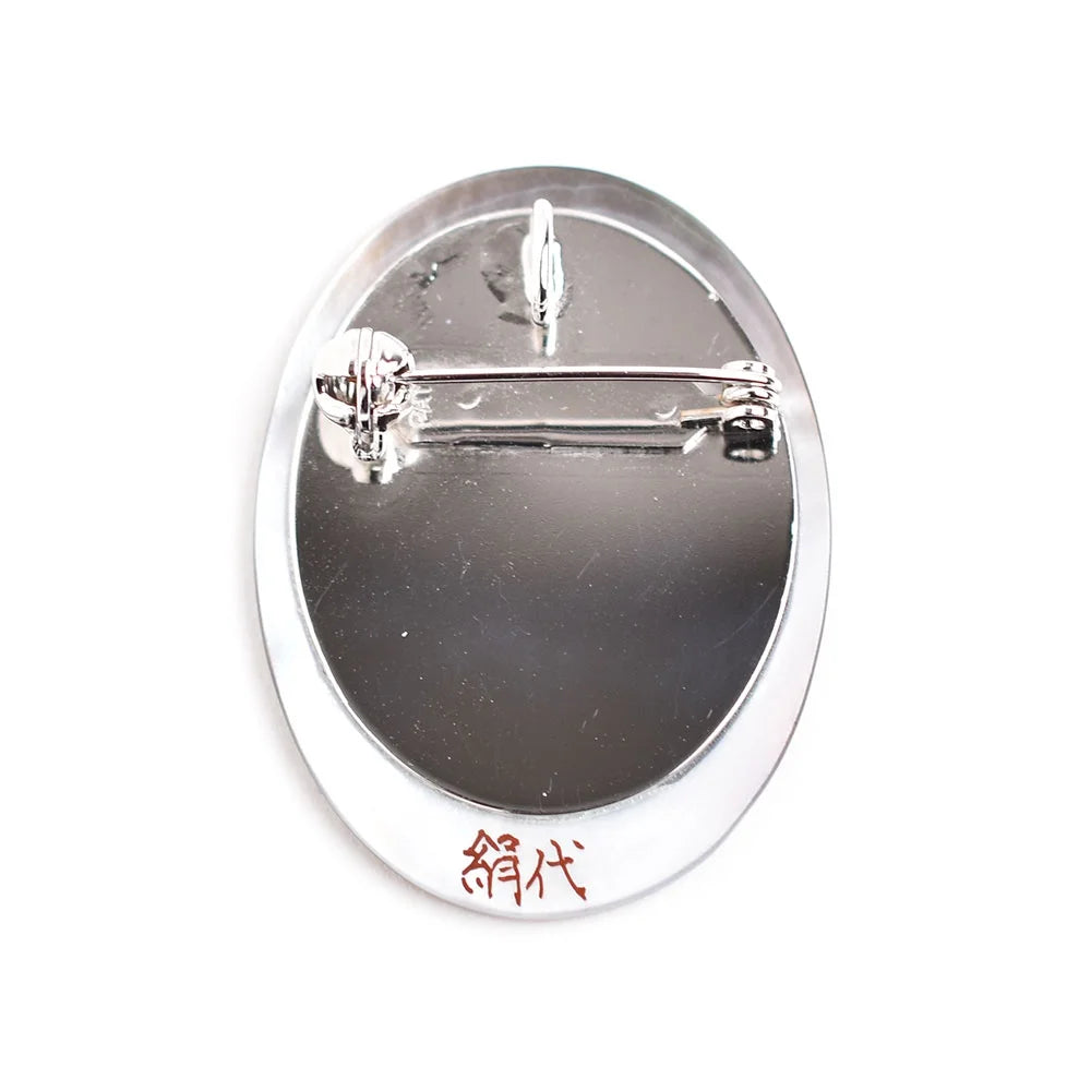 Maki-e Urushi Lacquer Brooch - Black Lip Oyster Pearl Shell / Willow Tree -, Traditional Japanese Urushi Lacquer Jewelry