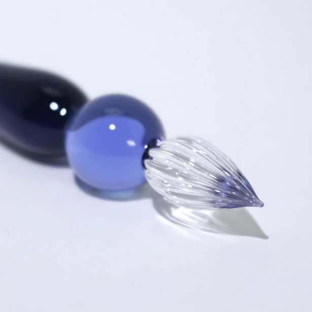 Japanese Glass Dip Pen - Crown / Navy - , Gifts for Writers