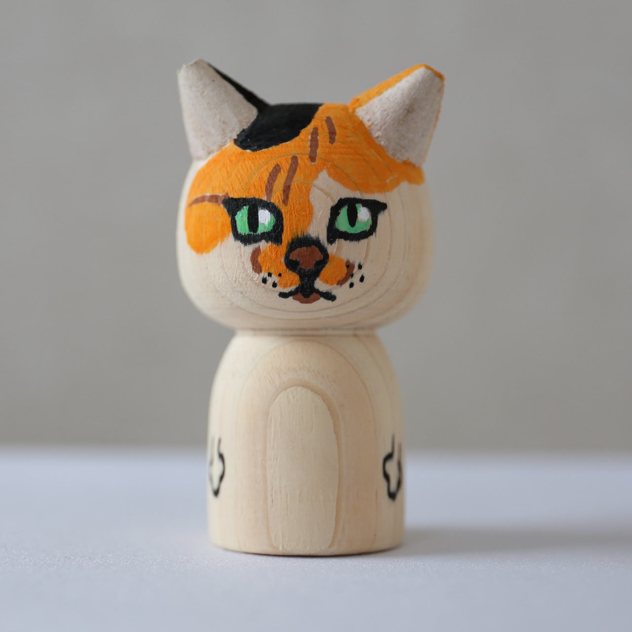 Japanese Kokeshi Doll - Calico Cat -