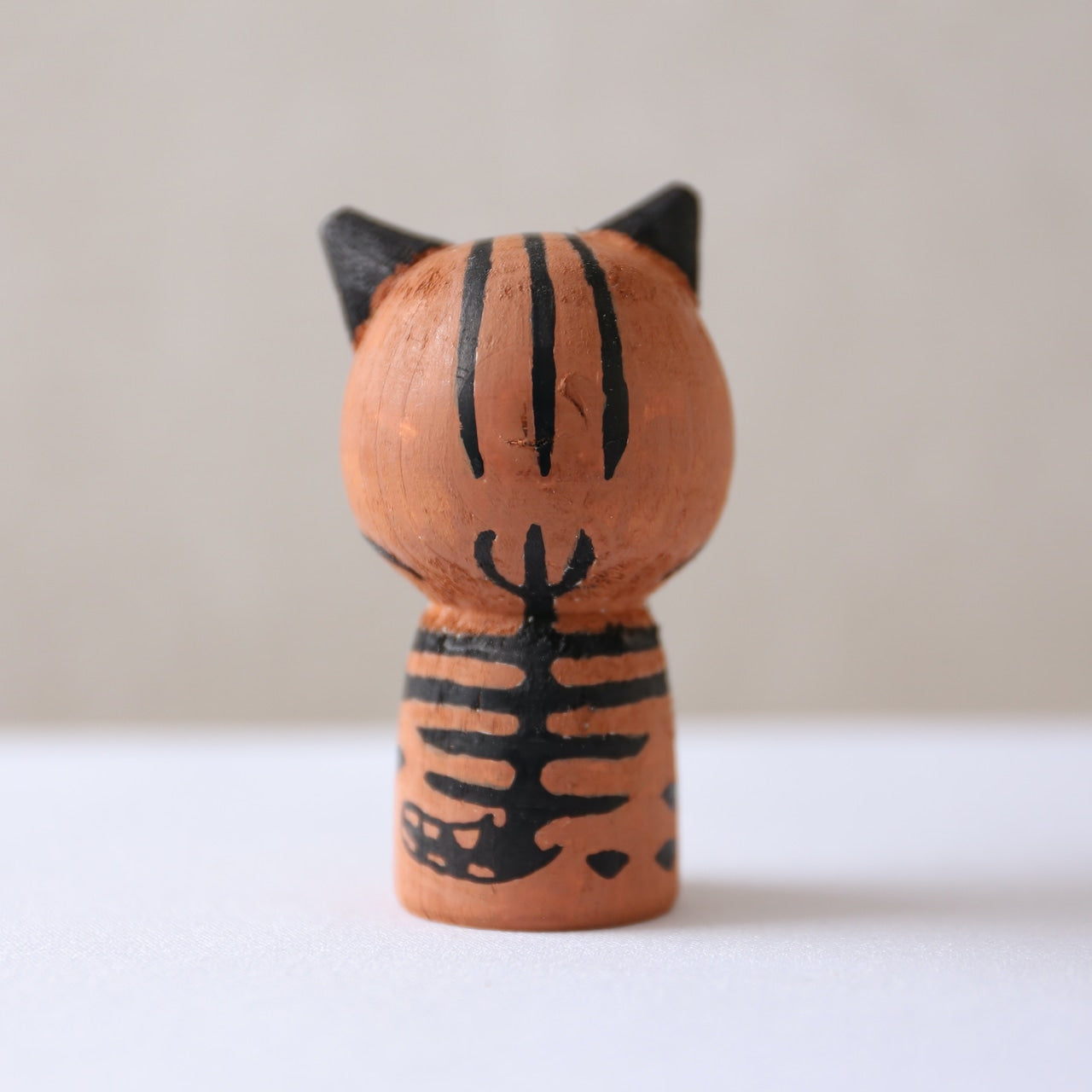 Japanese Kokeshi Doll - Brown Tabby Cat -