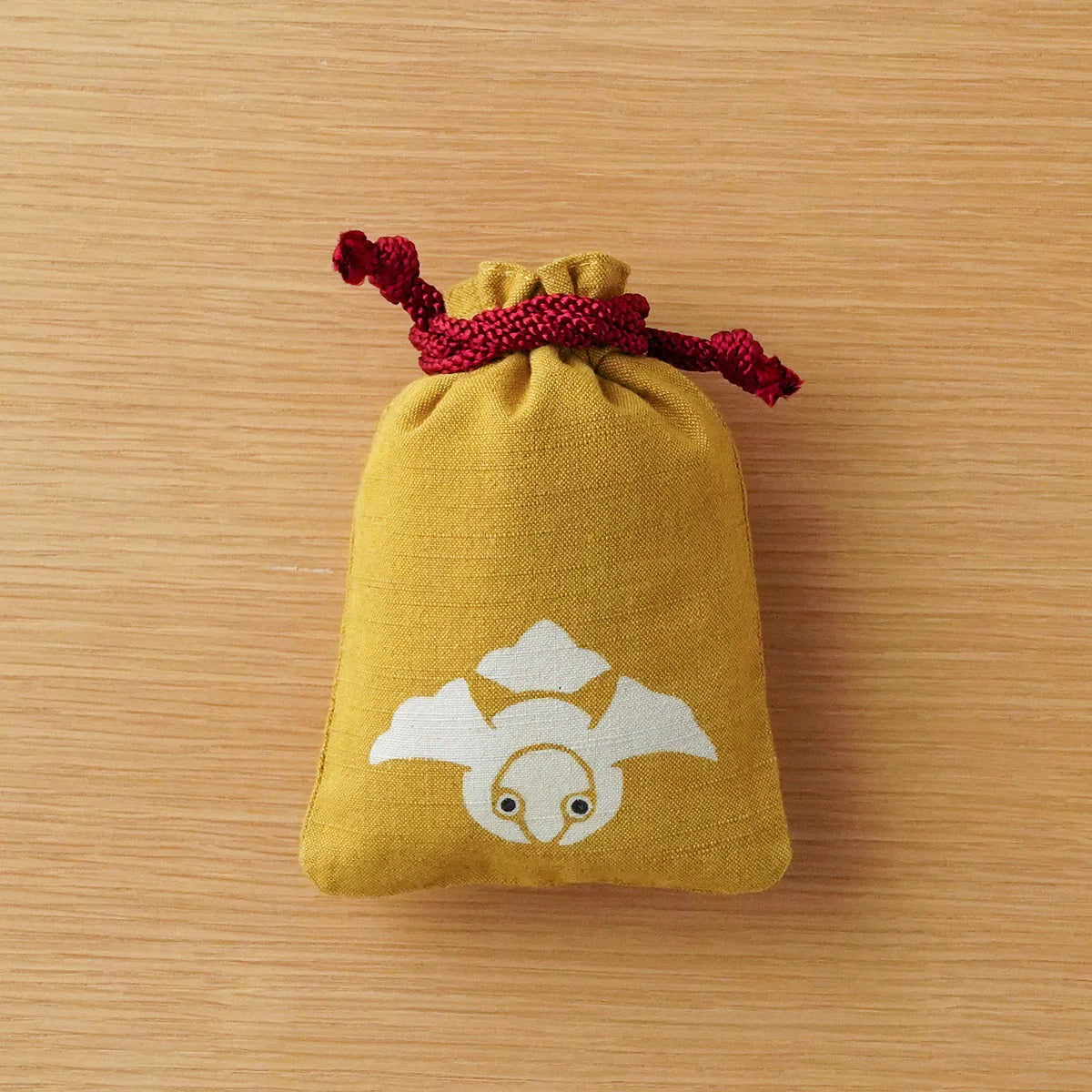 Katazome Small Talisman Bag - Sparrow -, Drawstring Pouch, Japanese traditional craft bag