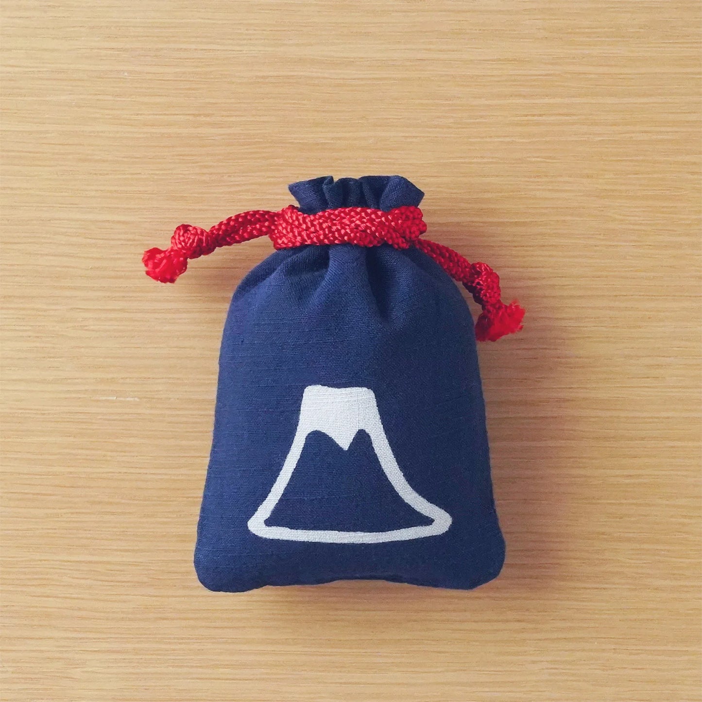 Katazome Small Talisman Bag - Mt.Fuji -, Drawstring Pouch, Japanese traditional craft bag