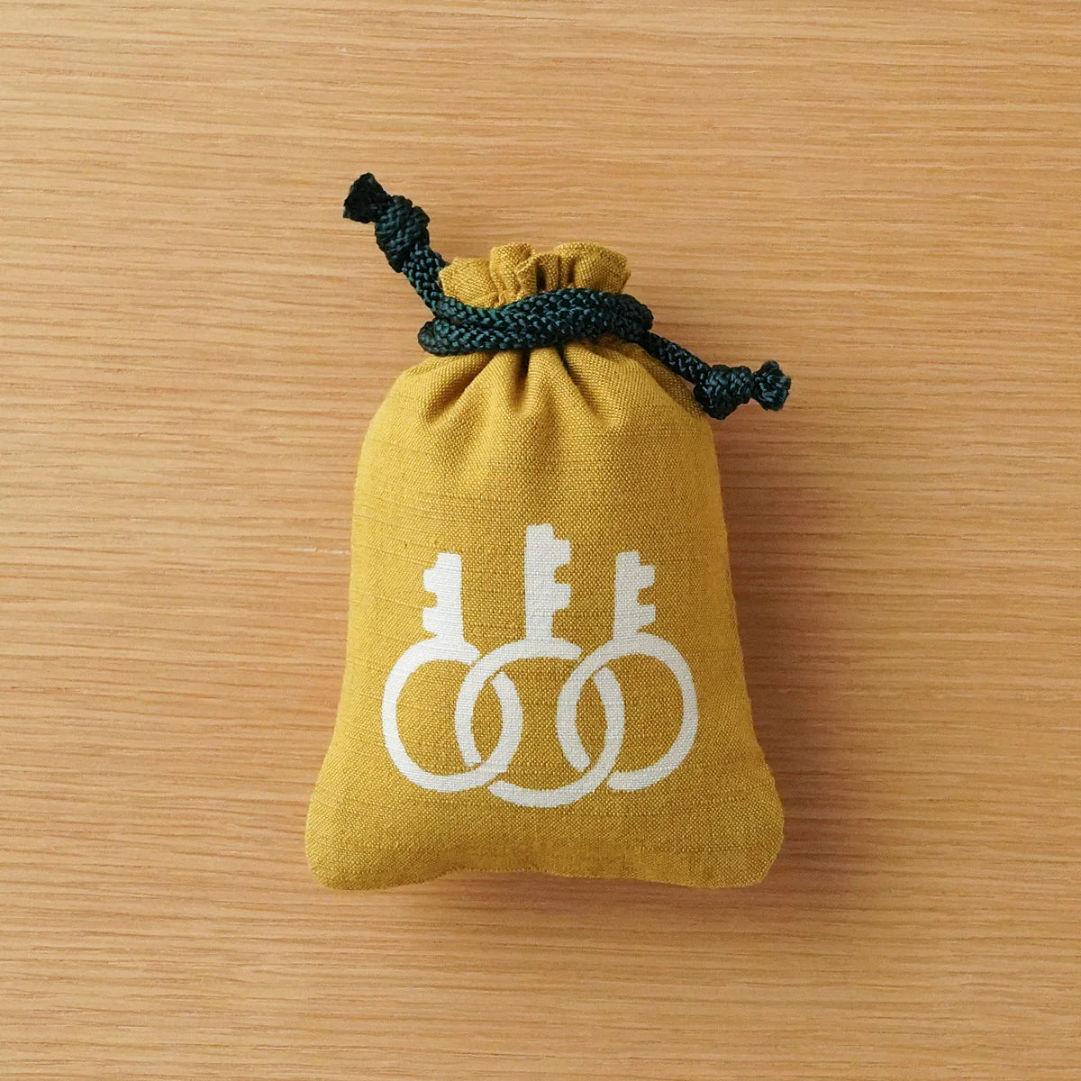 Katazome Small Talisman Bag - Key -, Drawstring Pouch, Japanese traditional craft bag
