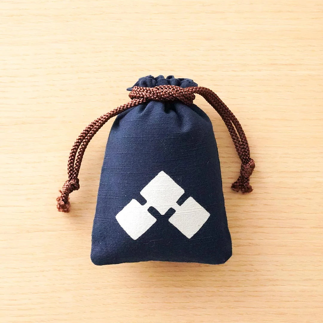 Katazome Small Talisman Bag - Marriage Tie -, Drawstring Pouch, Japanese traditional craft bag