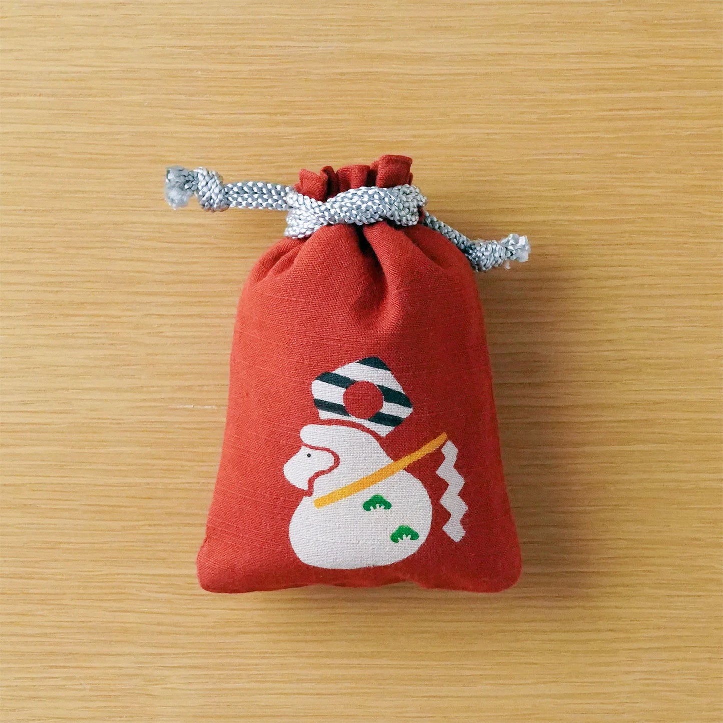 Katazome Small Talisman Bag - Monkey -, Drawstring Pouch, Japanese traditional craft bag