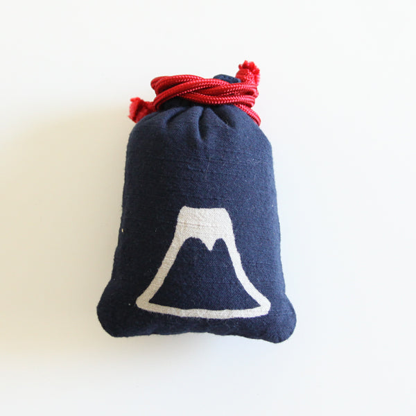 Katazome Small Talisman Bag - Mt.Fuji -, Drawstring Pouch, Japanese traditional craft bag