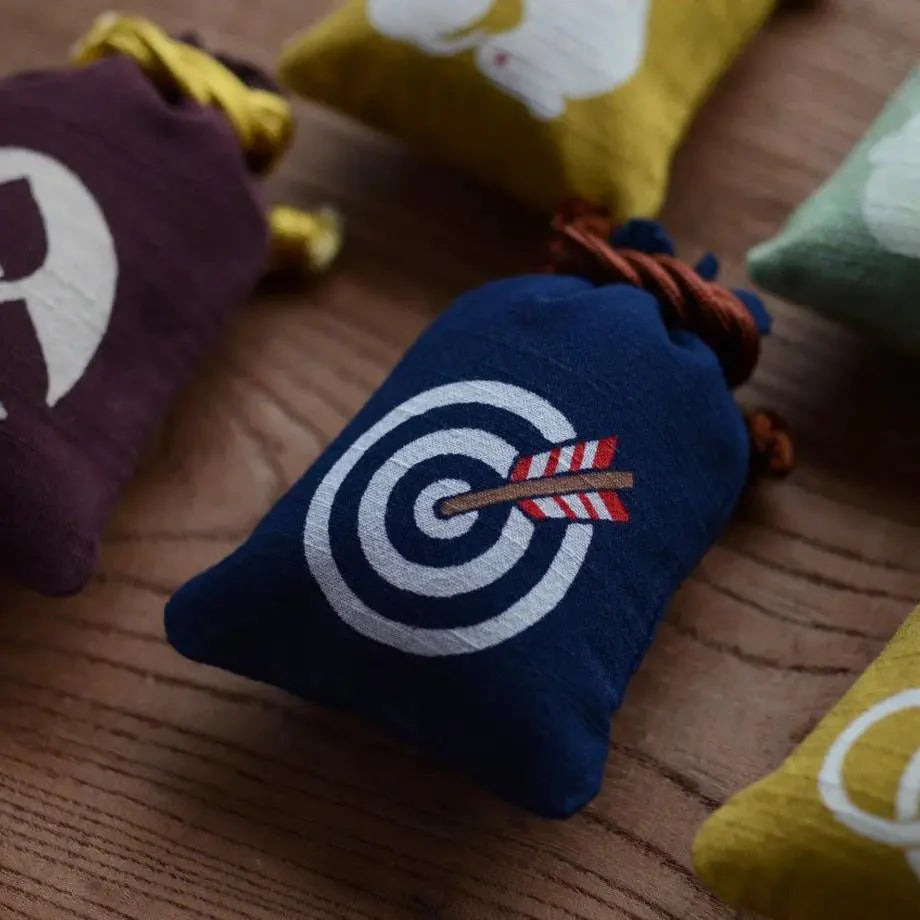 Katazome Small Talisman Bag - Arrow Target -, Drawstring Pouch, Japanese traditional craft bag
