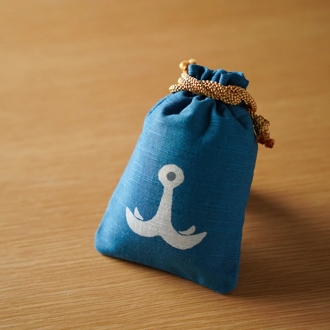 Katazome Small Talisman Bag - Anchor -, Drawstring Pouch, Japanese traditional craft bag