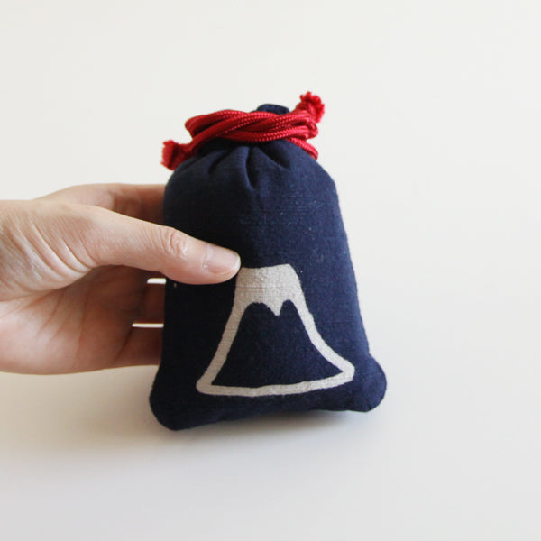 Katazome Small Talisman Bag - Mt.Fuji -, Drawstring Pouch, Japanese traditional craft bag