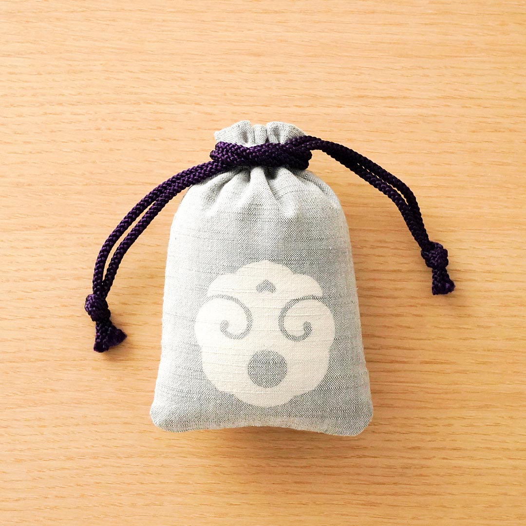 Katazome Small Talisman Bag - Cloud -, Drawstring Pouch, Japanese traditional craft bag