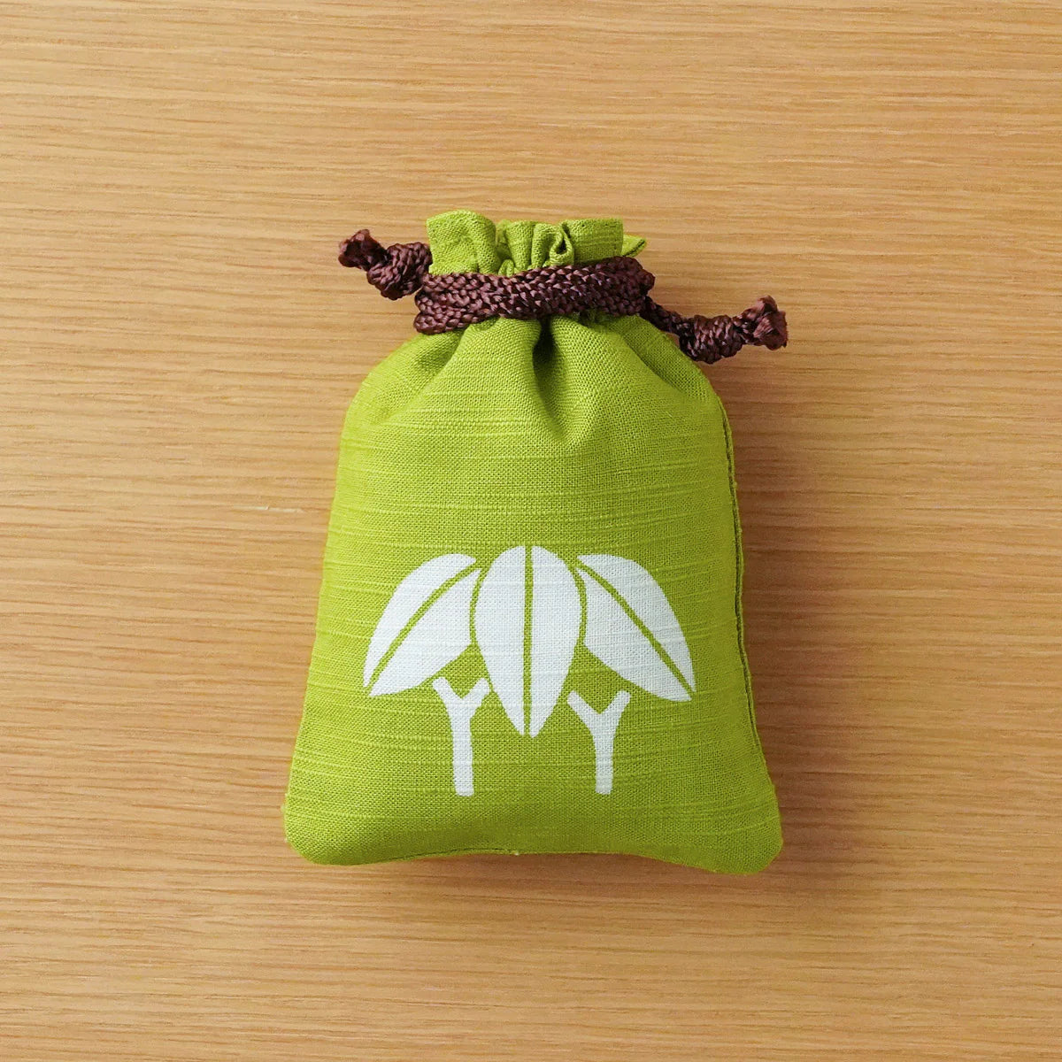 Katazome Small Talisman Bag - Bamboo -, Drawstring Pouch, Japanese traditional craft bag