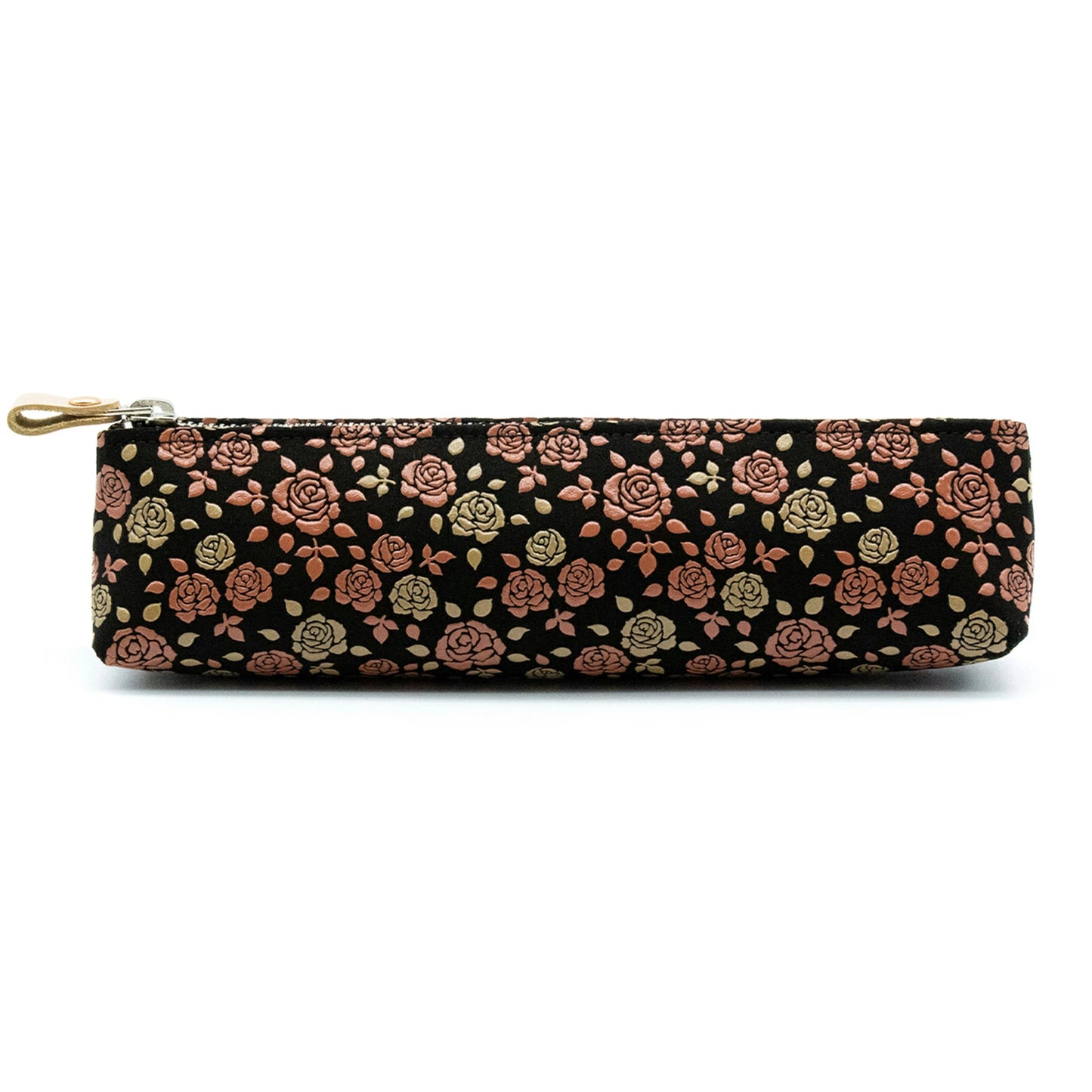 Koshu Inden Japanese Deerskin Leather Pencil Case - Rose / Black - , Made in Japan, Japanese traditional craft pen case