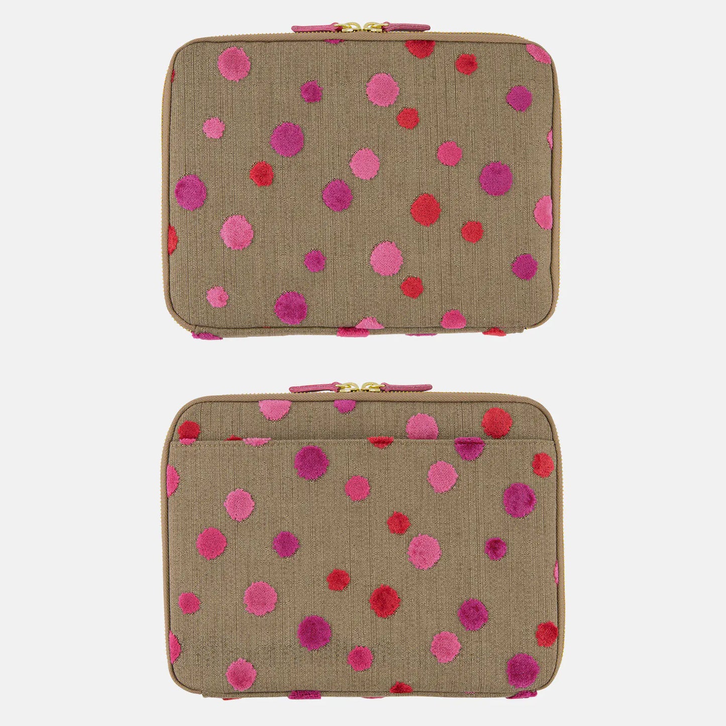 Koyaguchi Pile Fabric: Pink Sparkle Large Drawer Pouch,  Hobonichi Large Drawer Pouch