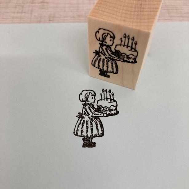 Krimgen Wooden Rubber Stamp - Happy Birthday -, Krimgen stamp