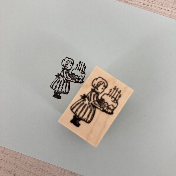 Krimgen Wooden Rubber Stamp - Happy Birthday -, Krimgen stamp