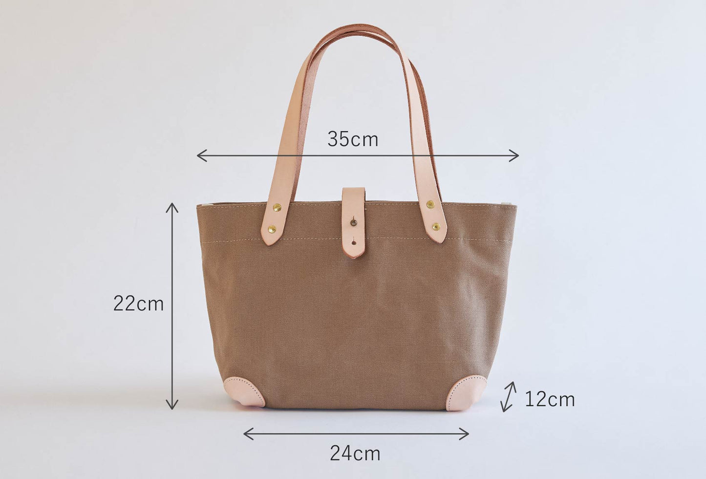 Kurashiki Hampu Canvas Button Stud Tote Bag - Navy Blue -