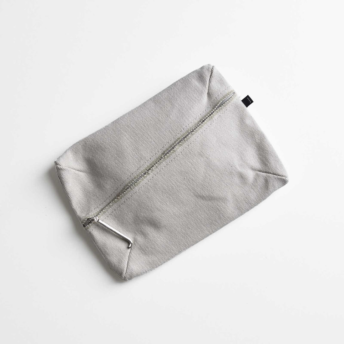 Kurashiki Hampu Canvas Pouch - M Size / Grayish White -, Japanese canvas pouch