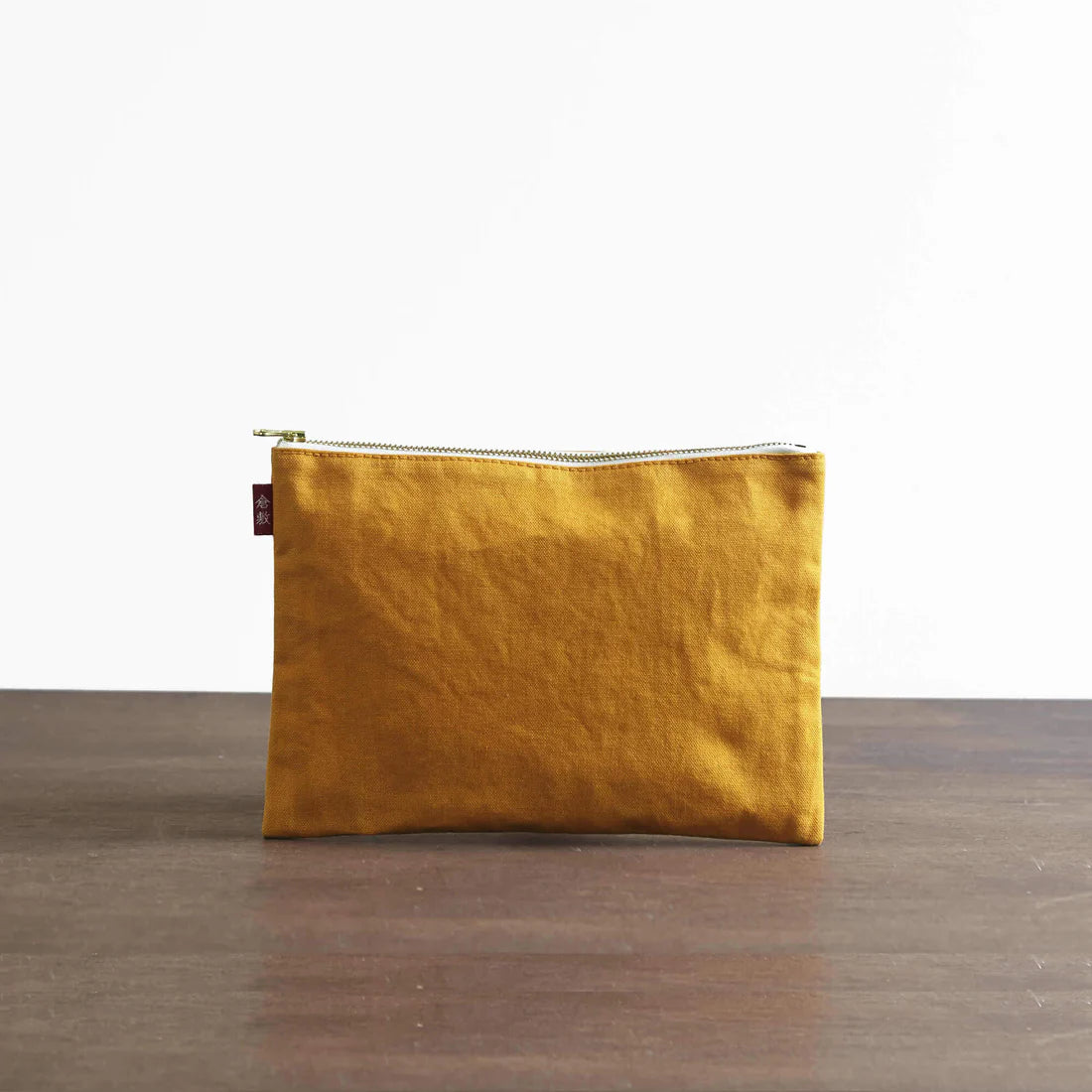 Kurashiki Hampu Canvas Flat Pouch - L Size / Orange -, Japanese canvas pouch