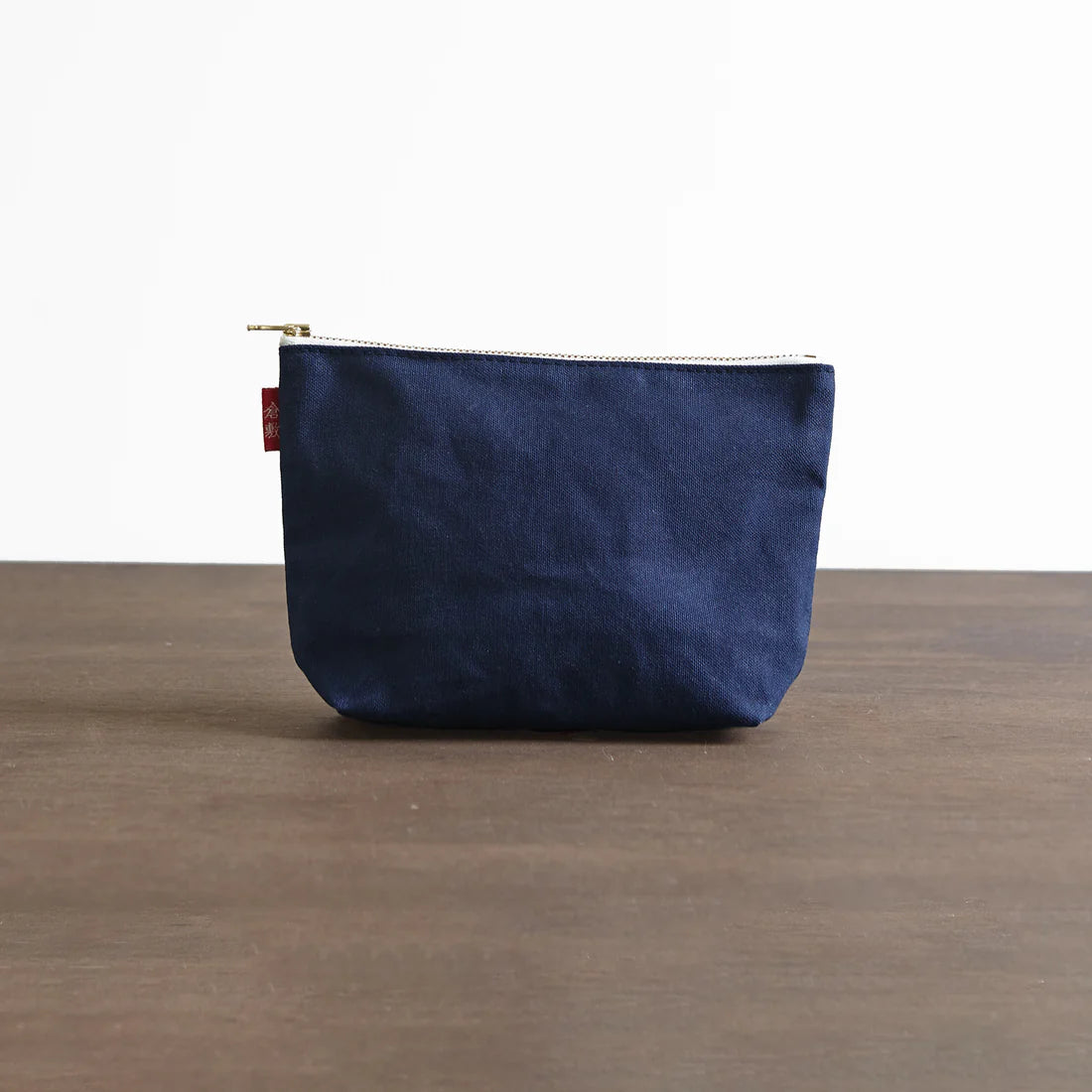 Kurashiki Hampu Canvas Boat Shaped Pouch - L Size / Navy Blue -, Japanese canvas pouch