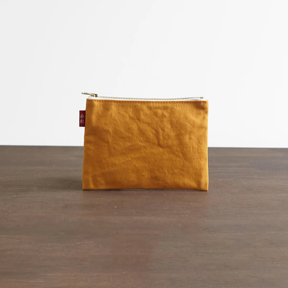Kurashiki Hampu Canvas Flat Pouch - S Size / Orange -, Japanese canvas pouch