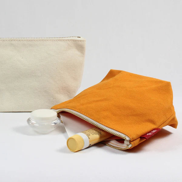Kurashiki Hampu Canvas Boat Shaped Pouch - S Size / Ecru -, Japanese canvas pouch