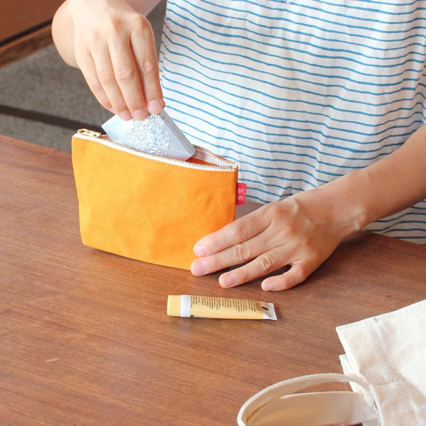 Kurashiki Hampu Canvas Boat Shaped Pouch - S Size / Ecru -, Japanese canvas pouch