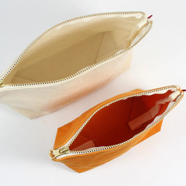 Kurashiki Hampu Canvas Boat Shaped Pouch - S Size / Ecru -, Japanese canvas pouch