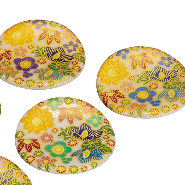 Kutani Yaki(ware) Chopstick Rest Set of 5pcs - Flower - , Japanese Kutani Ware Chopstick Rest