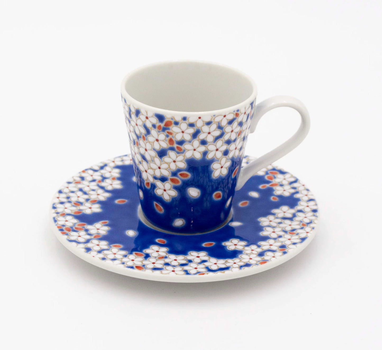 Kutani Yaki(ware) Tea Coffee Mug Cup and Saucer Set - Cherry Blossom -