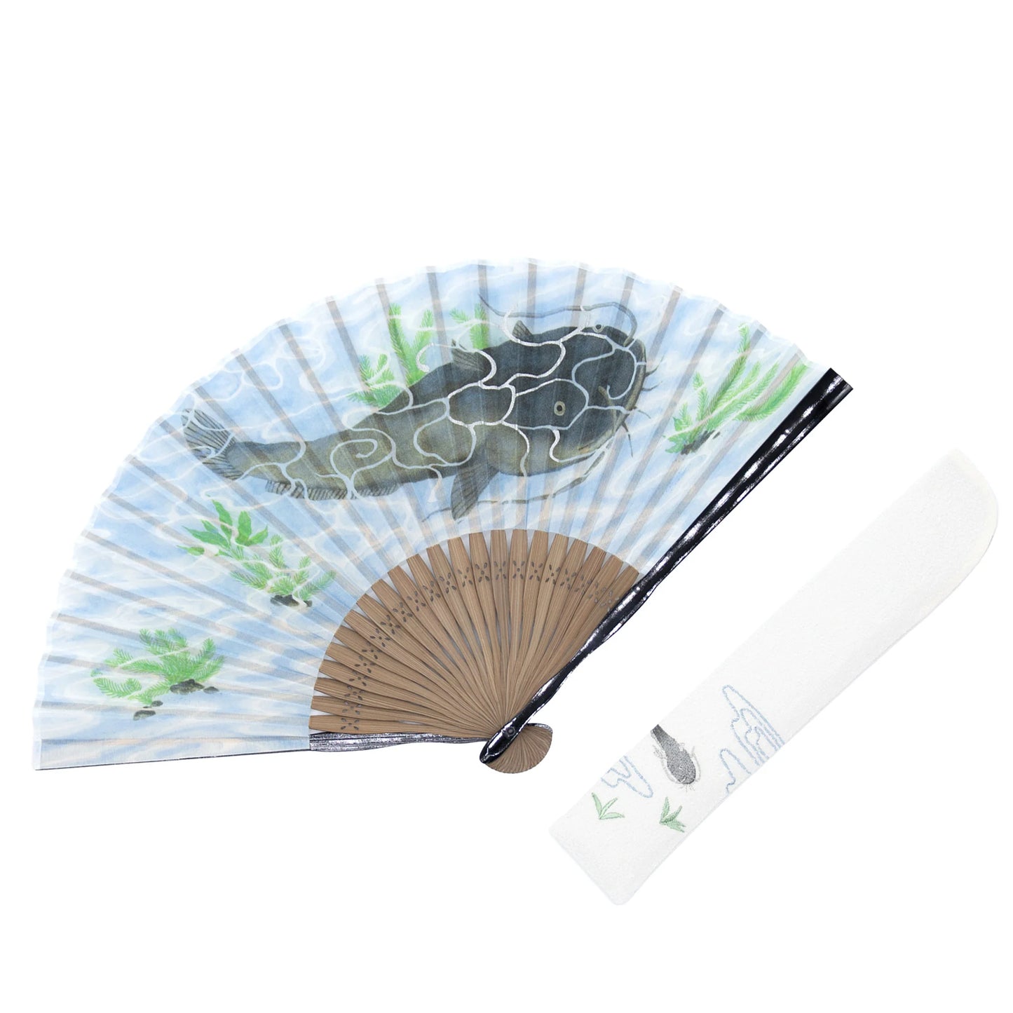 Kyo-sensu (Japanese folding fan) for Men - Kyo-Yuzen / Catfish - , Made in Kyoto, Japan , Kyoto sensu