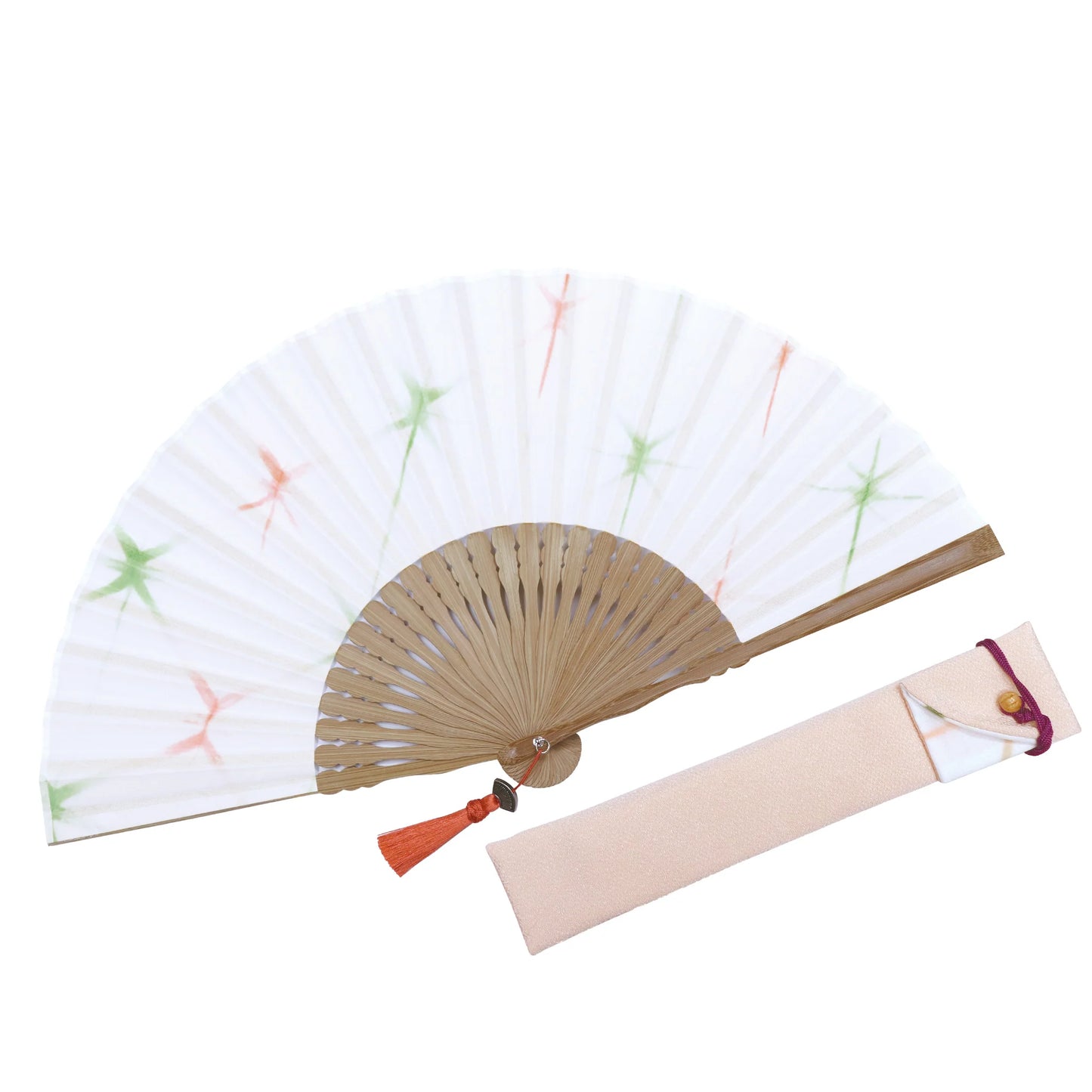 Kyo-sensu (Japanese folding fan) for Women - Shibori / Sunlight (Orange) - , Made in Kyoto, Japan , Kyoto sensu