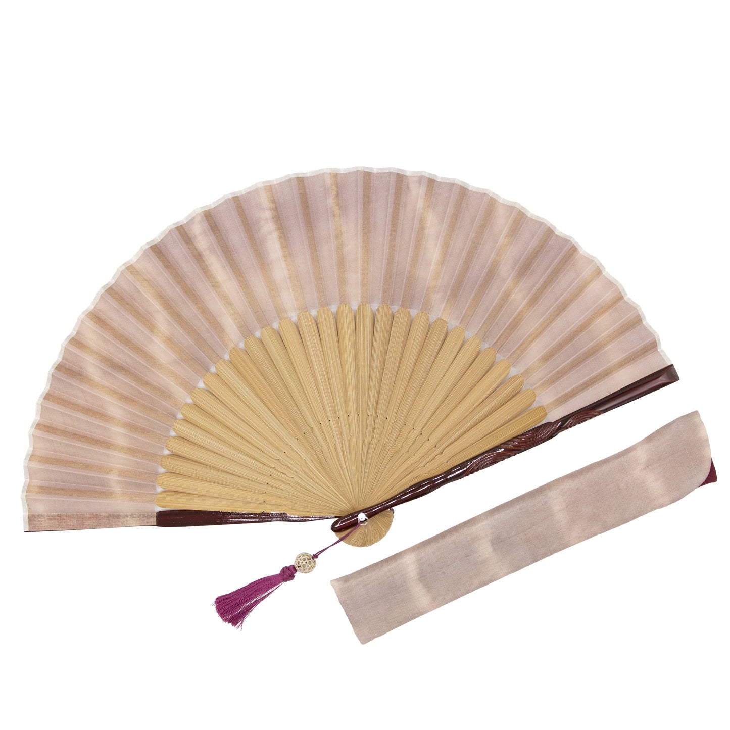 Kyo-sensu (Japanese folding fan) for Women - Shibori / Purple - , Made in Kyoto, Japan , Kyoto sensu
