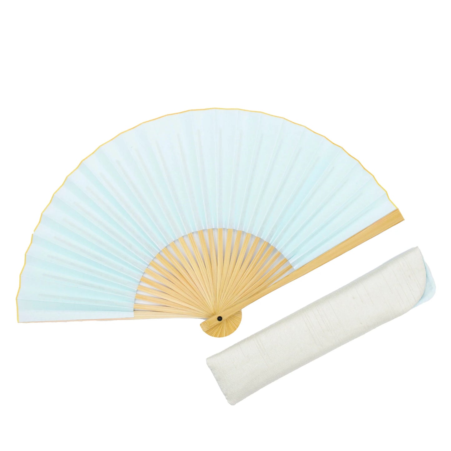 Kyo-sensu (Japanese folding fan) for Women - Traditional Japanese Color / Sora-iro (Sky Blue Color) -, Made in Kyoto, Japan, Kyoto sensu