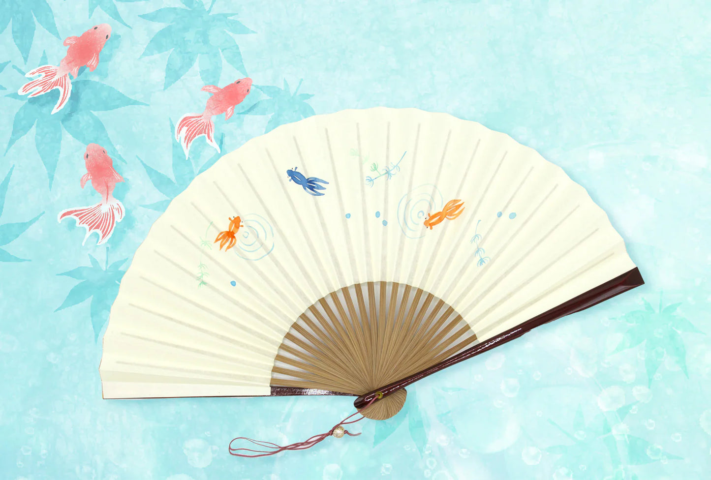 Kyo-sensu (Japanese folding fan) for Women - Japanese Temari Ball - , Made in Kyoto, Japan , Kyoto sensu