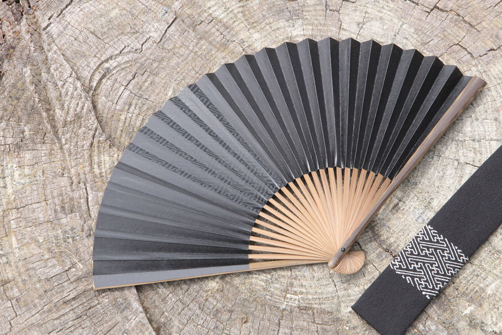 Kyo-sensu (Japanese folding fan) for Men - Kakishibu / Black - , Made in Kyoto, Japan , Kyoto sensu
