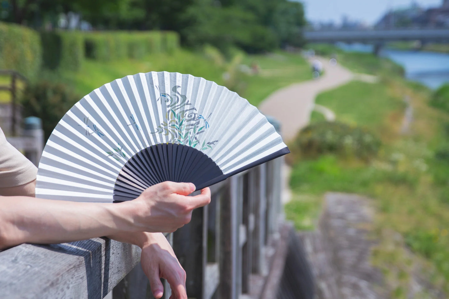 Kyo-sensu (Japanese folding fan) for Men - Kirie / Sweetfish - , Made in Kyoto, Japan , Kyoto sensu