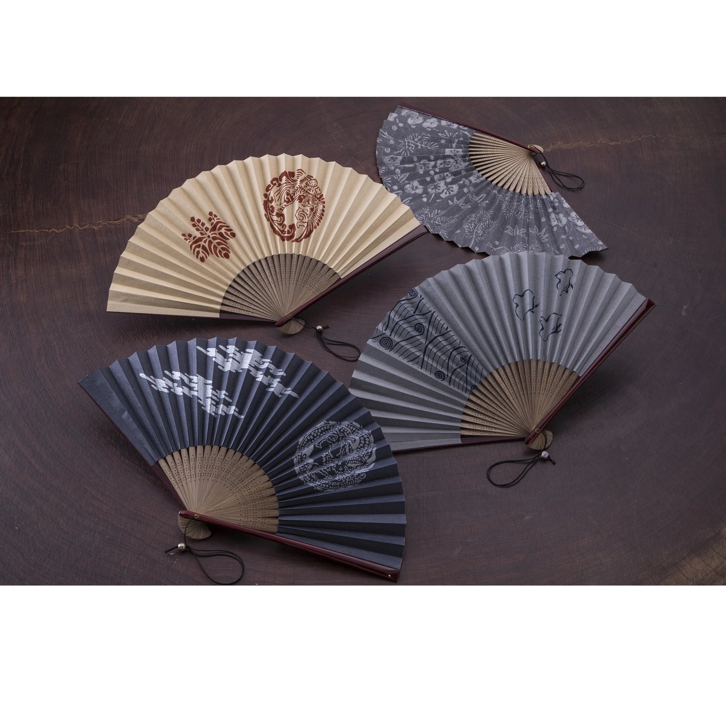 Kyo-sensu (Japanese folding fan) for Men - Kyo Karakami / Dragon - , Made in Kyoto, Japan , Kyoto sensu