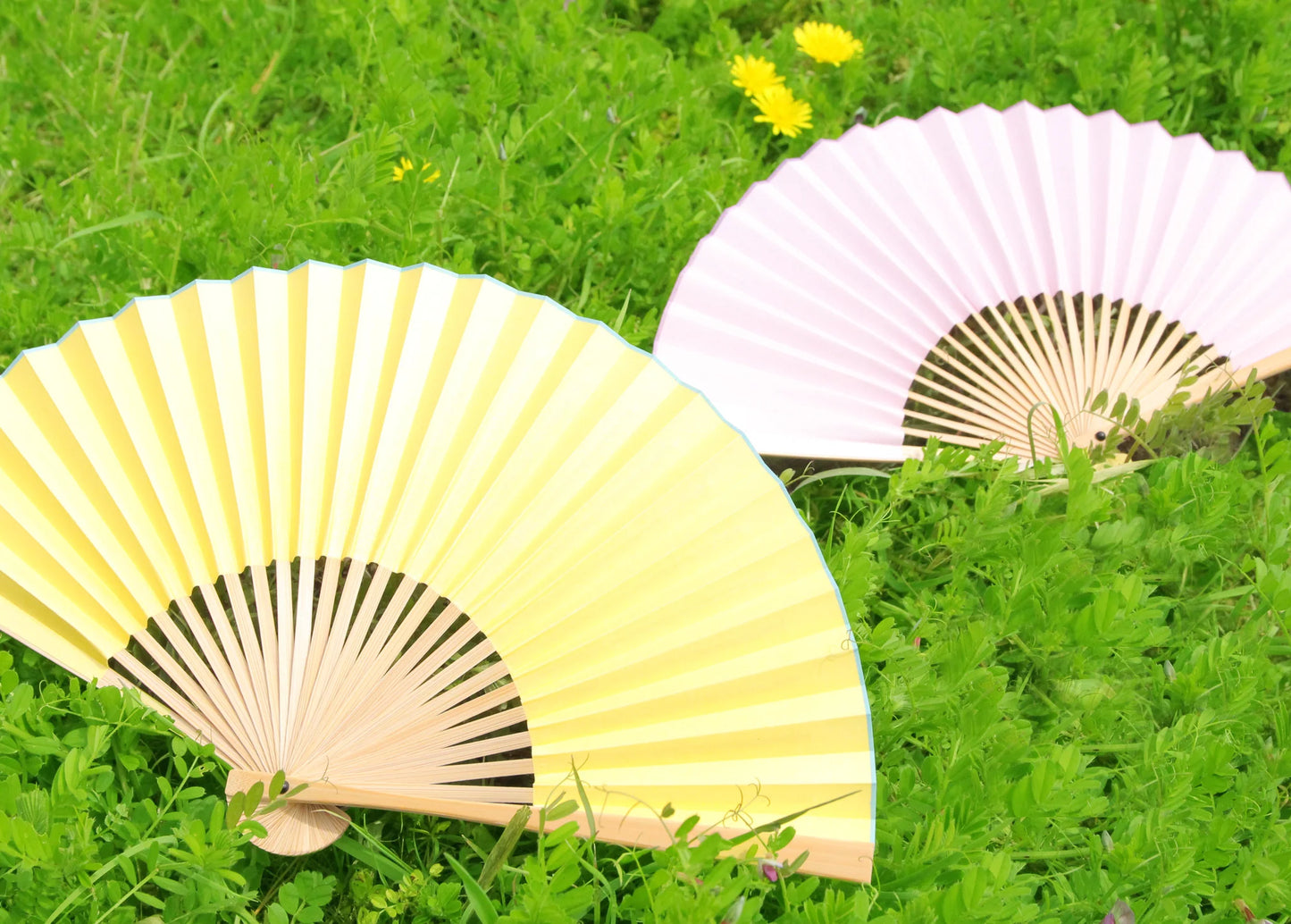 Kyo-sensu (Japanese folding fan) for Women - Traditional Japanese Color / Hanada-iro (Light Blue Color) -, Made in Kyoto, Japan, Kyoto sensu