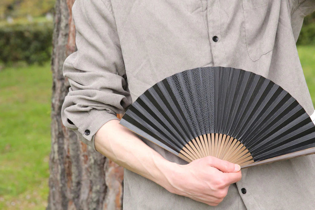 Kyo-sensu (Japanese folding fan) for Men - Kakishibu / Black - , Made in Kyoto, Japan , Kyoto sensu