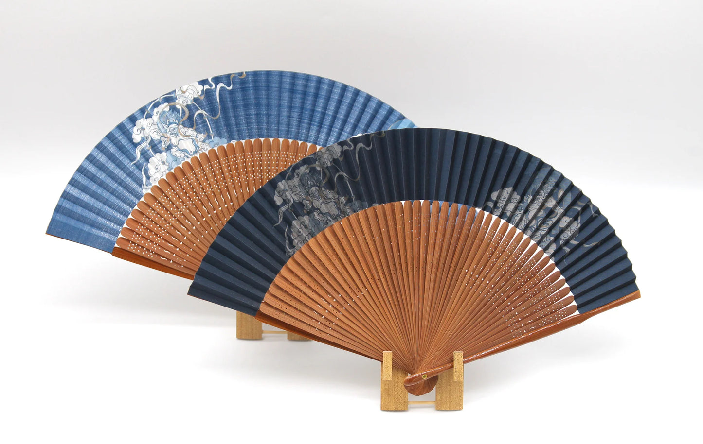 Kyo-sensu (Japanese folding fan) for Men - Fujin & Raijin (Wind God & Thunder God) - , Made in Kyoto, Japan , Kyoto sensu