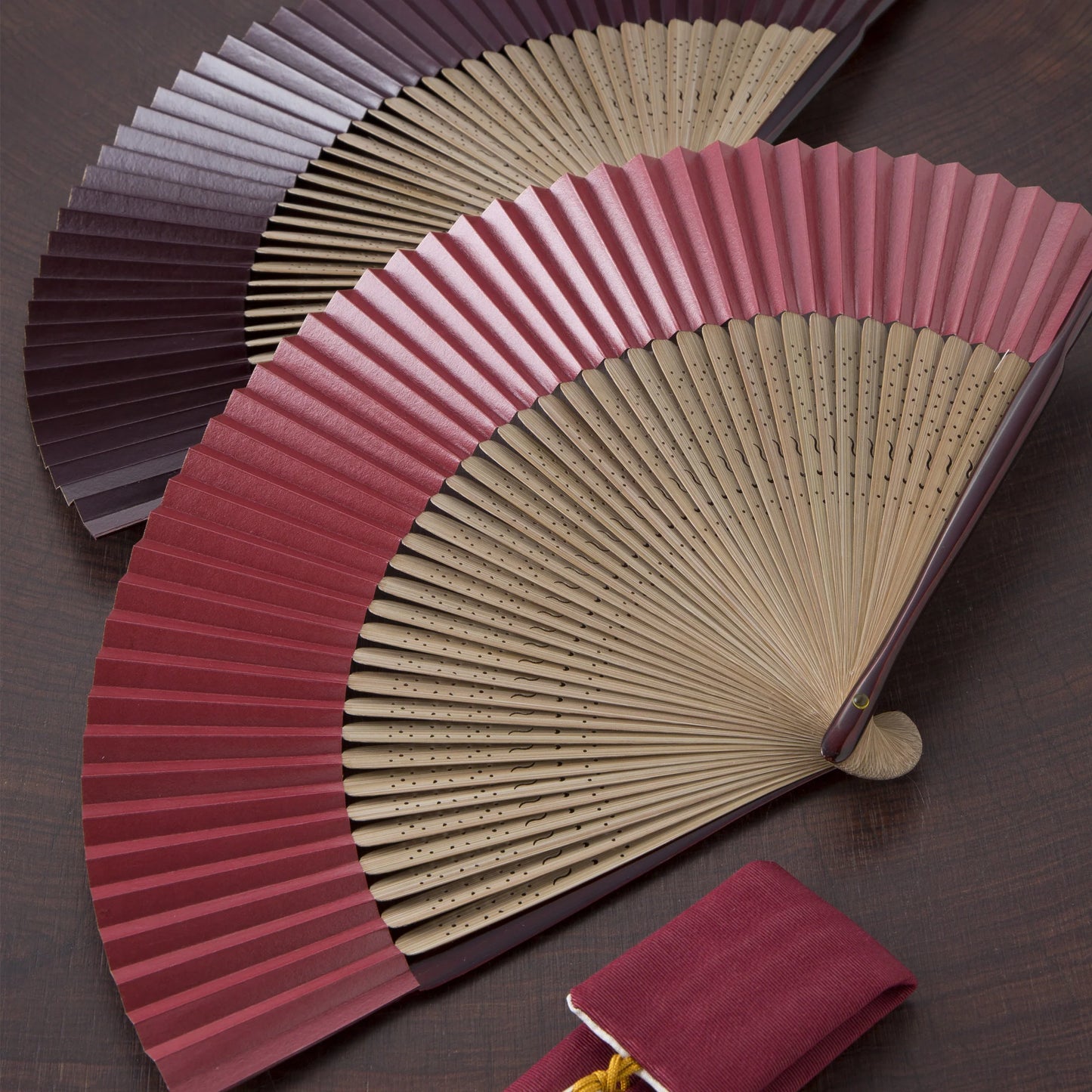 Kyo-sensu (Japanese folding fan) for Women - Kakishibu / Purple - , Made in Kyoto , Japan, Kyoto sensu