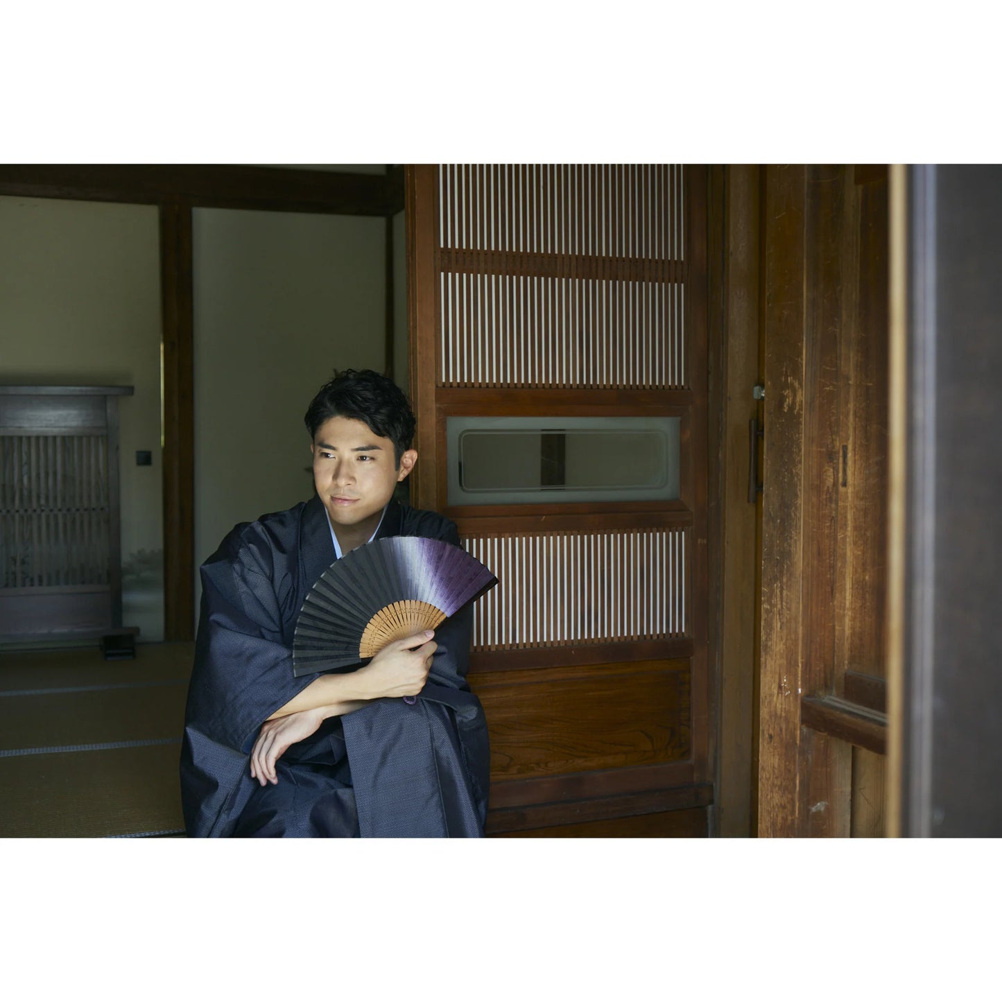 Kyo-sensu (Japanese folding fan) for Men - Kōrozen / Dark Green -, Made in Kyoto, Japan, Kyoto sensu