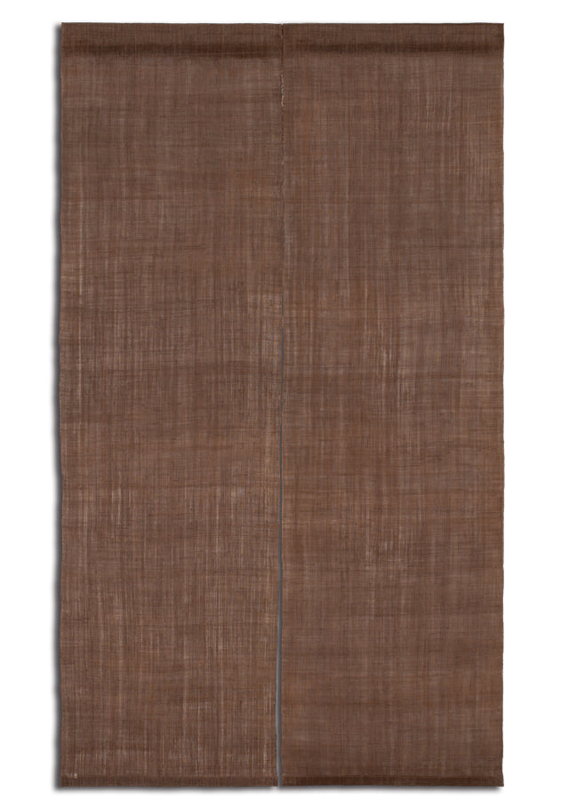 Hand-dyed Linen Noren (Japanese Doorway Curtain) - Plain Color / Kakishibu (Persimmon Tannin Dye) - , Kyoto Noren