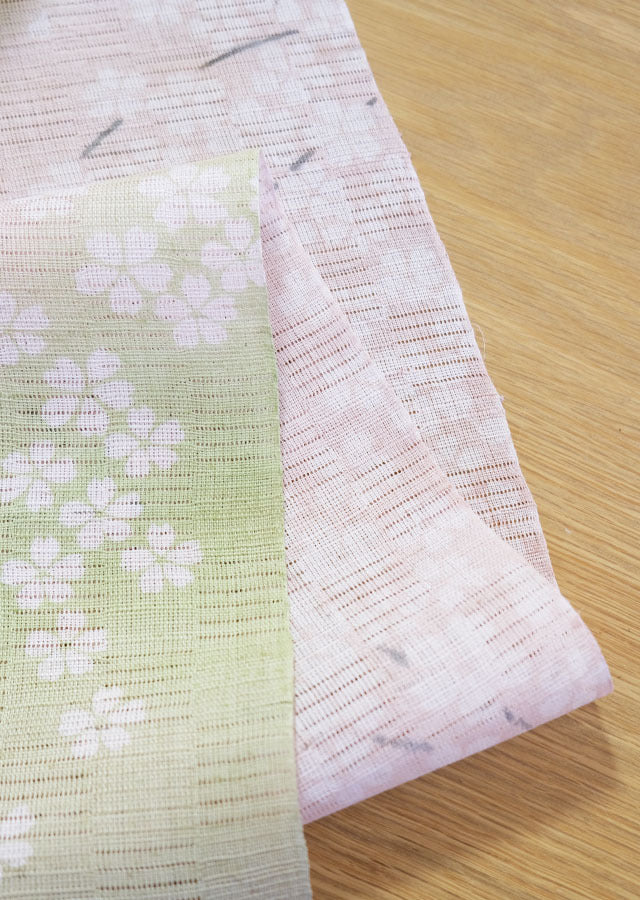 Hand-dyed Linen Noren (Japanese Doorway Curtain) - Cherry Blossom - , Kyoto Noren