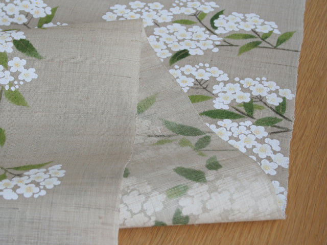 Hand-dyed Linen Noren (Japanese Doorway Curtain) - Reeves Spirea - , Kyoto Noren