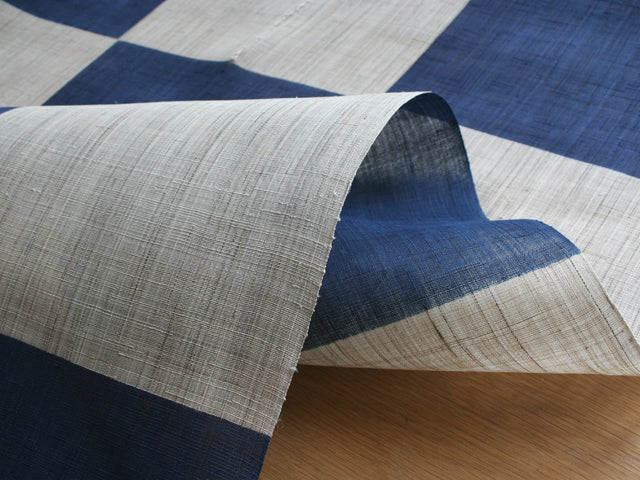 Hand-dyed Linen Noren (Japanese Doorway Curtain) - Ichimatsu pattern (Japanese Checkered Pattern) - , Kyoto Noren
