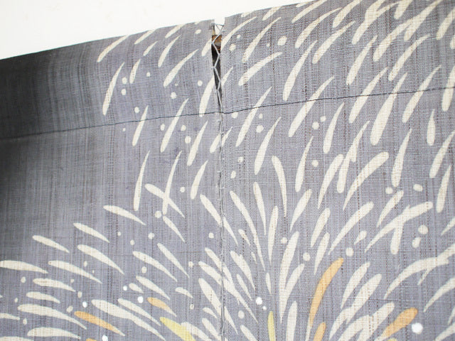 Hand-dyed Linen Noren (Japanese Doorway Curtain) - Fireworks - , Kyoto Noren