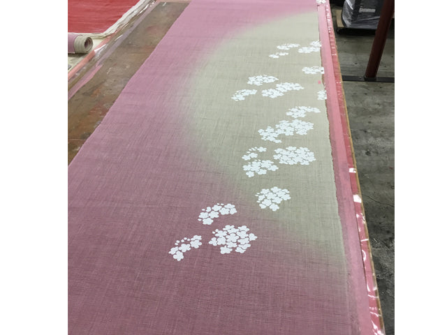 Hand-dyed Linen Noren (Japanese Doorway Curtain) - Reeves Spirea - , Kyoto Noren
