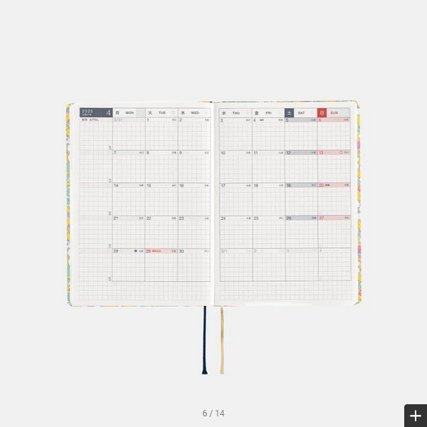 Sale! Hobonichi Techo 2025 Liberty Fabrics: Paysanne Blossom HON / A6 Size / Daily / Jan start / Mon start - English Edition